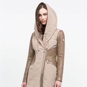 RUDSAK leather hooded trench